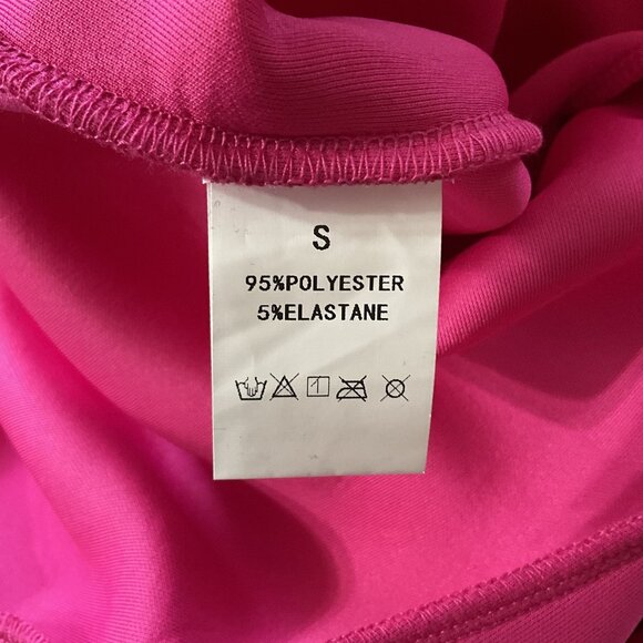 Sleeveless Fuchsia Ruffle Bodycon Midi Dress With Mermaid Hem S - Picture 3 of 5